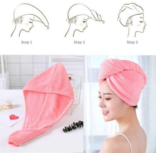 Microfiber hair Cap Towel (Random Colors)