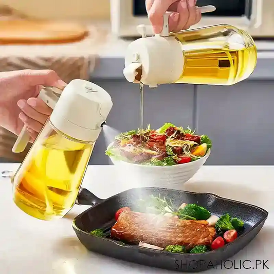 2-in-1 Oil Spray Bottle & Dispenser - 450ml