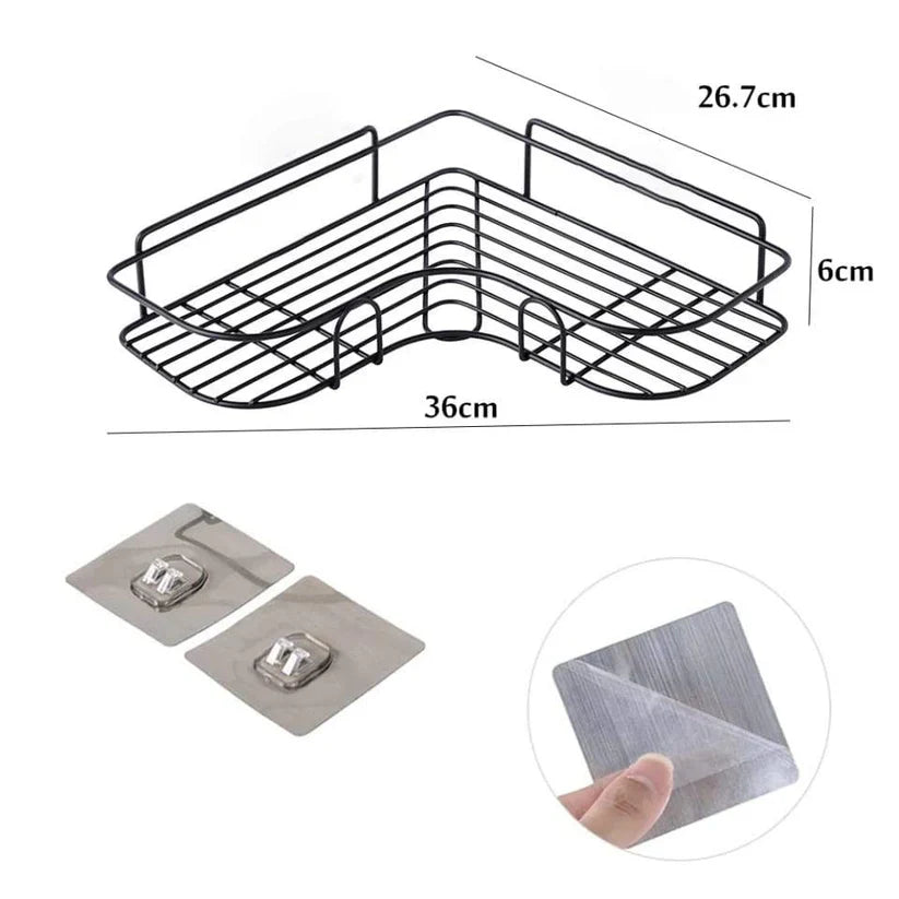 Space saving Metal Corner Rack For Bathroom & Kitchen